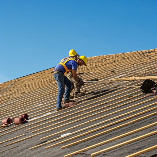 Workmen on roof