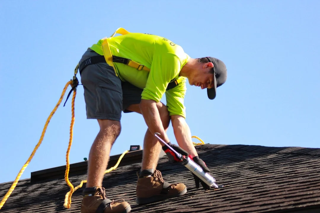 Worker on roof